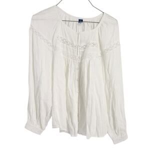 Old Navy White Flowy Top Womens Size Extra Small XS *NWT